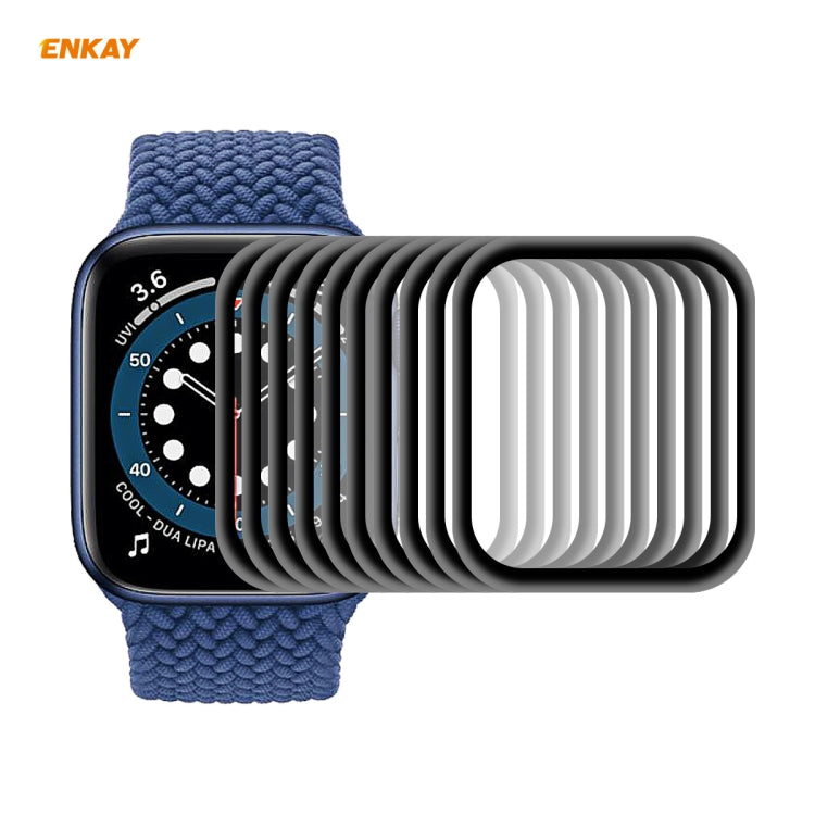 10 PCS ENKAY Hat-Prince 0.2mm 9H Surface Hardness 3D Explosion-proof Aluminum Alloy Edge Full Screen Tempered Glass Screen Film, For Apple Watch 6/5/4/SE 40mm, For Apple Watch 6/5/4/SE 44mm