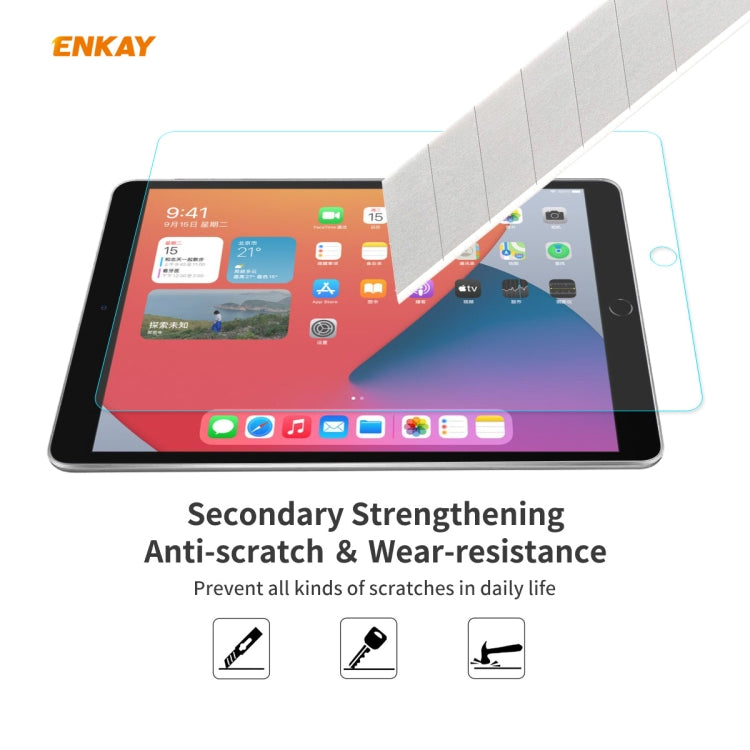 2 PCS ENKAY Hat-Prince 0.33mm 9H Surface Hardness 2.5D Explosion-proof Tempered Glass Protector, For iPad 10.2 2021 / 2020 / 2019(2pcs), For iPad Air 2020 10.9 / Air 2022(2pcs)