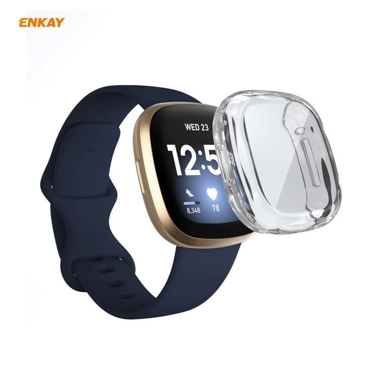 For Fitbit Versa 3 / Fitbit Sense ENKAY Hat-Prince ENK-AC8208 Full Coverage Transparent TPU Soft Case