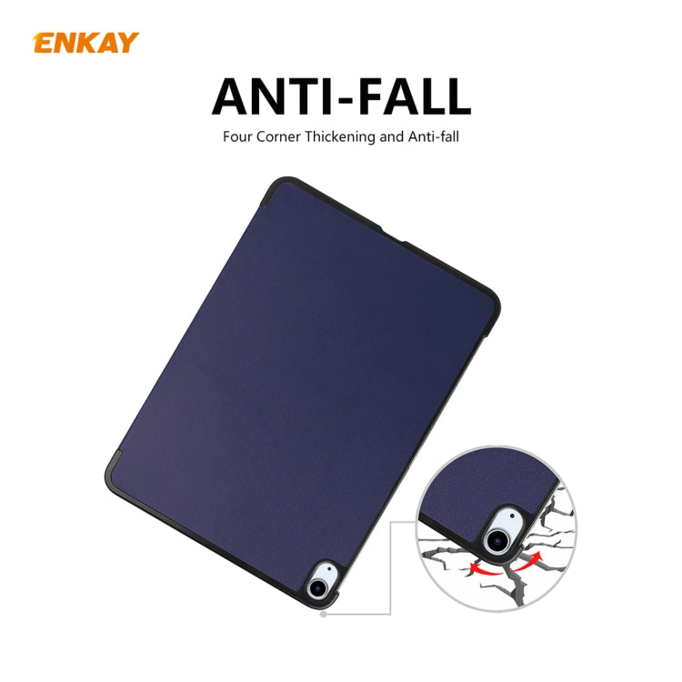Étui en cuir plastique pliable ENKAY pour tablette iPad Air 11 (2024) / Pro 11 (2018) / Air 10.9 (2022)