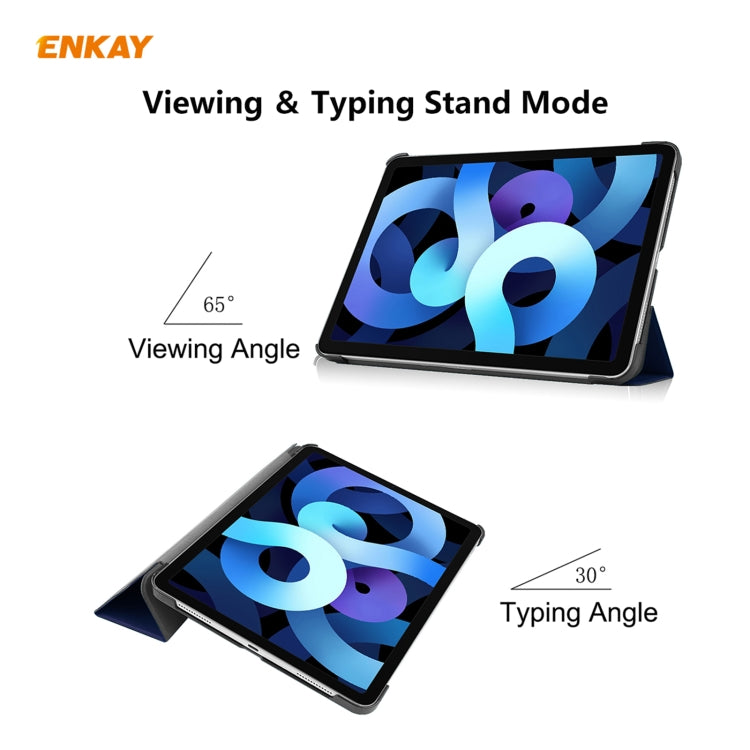 Étui en cuir plastique pliable ENKAY pour tablette iPad Air 11 (2024) / Pro 11 (2018) / Air 10.9 (2022)
