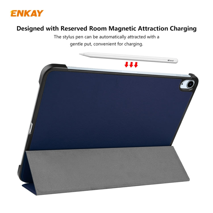 Étui en cuir plastique pliable ENKAY pour tablette iPad Air 11 (2024) / Pro 11 (2018) / Air 10.9 (2022)