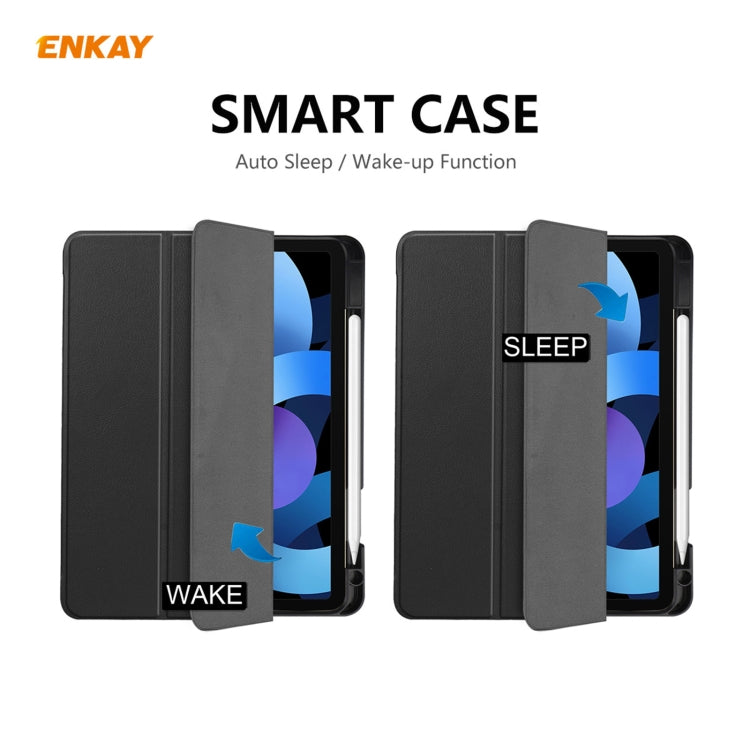 Étui intelligent ENKAY en cuir TPU avec emplacement pour stylet pour iPad Air 11 (2024) / Pro 11 (2018) / Air 10.9 (2022)