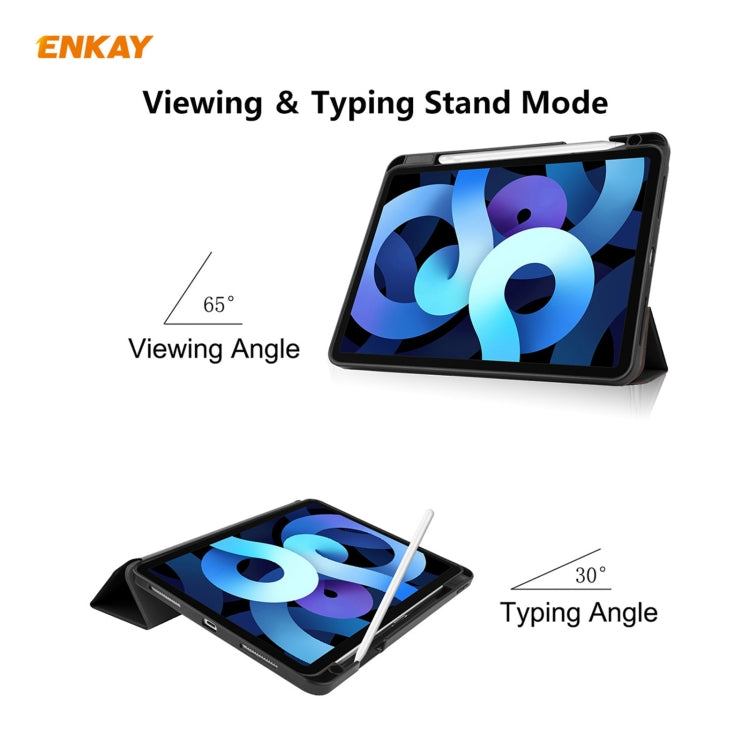 Étui intelligent ENKAY en cuir TPU avec emplacement pour stylet pour iPad Air 11 (2024) / Pro 11 (2018) / Air 10.9 (2022)