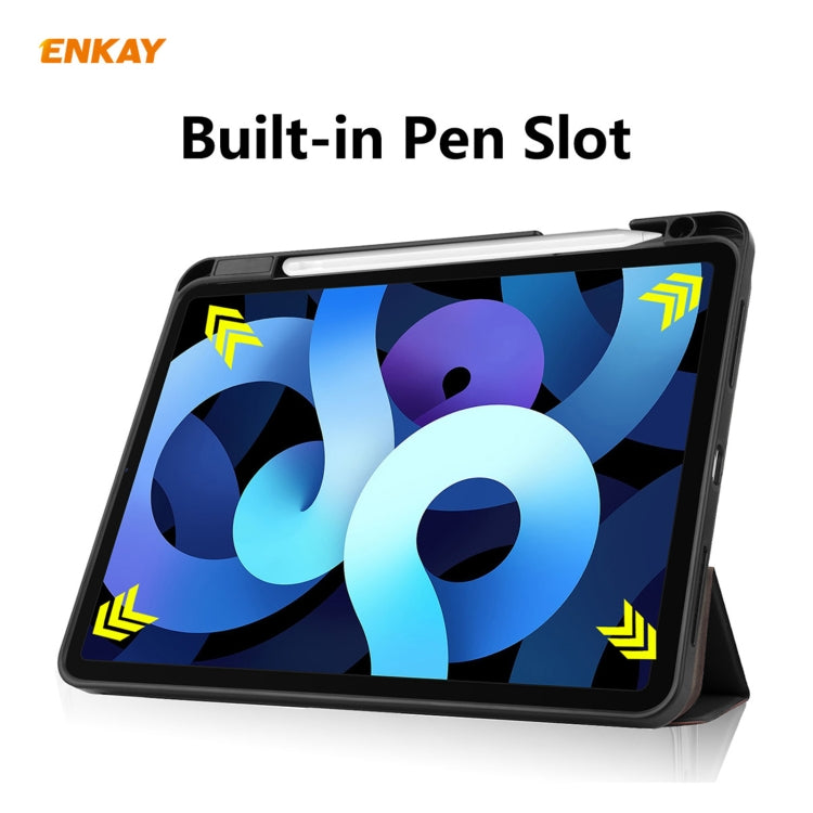 Étui intelligent ENKAY en cuir TPU avec emplacement pour stylet pour iPad Air 11 (2024) / Pro 11 (2018) / Air 10.9 (2022)