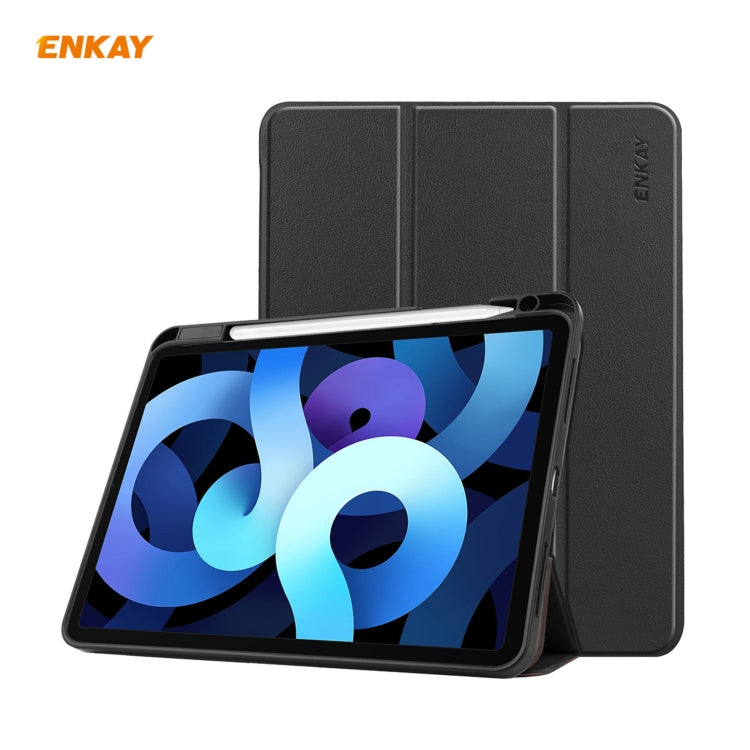 Étui intelligent ENKAY en cuir TPU avec emplacement pour stylet pour iPad Air 11 (2024) / Pro 11 (2018) / Air 10.9 (2022)