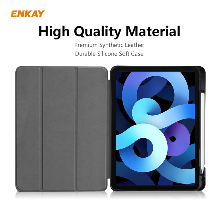 Étui intelligent ENKAY en cuir TPU avec emplacement pour stylet pour iPad Air 11 (2024) / Pro 11 (2018) / Air 10.9 (2022)