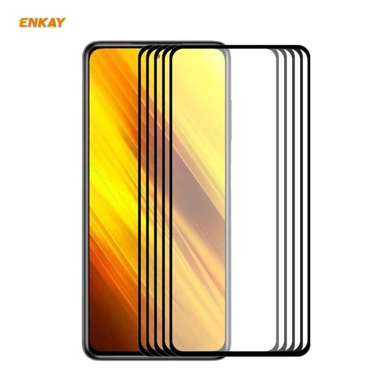 5 PCS ENKAY Hat-Prince Full Glue 0.26mm 9H 2.5D Tempered Glass Full Coverage Film