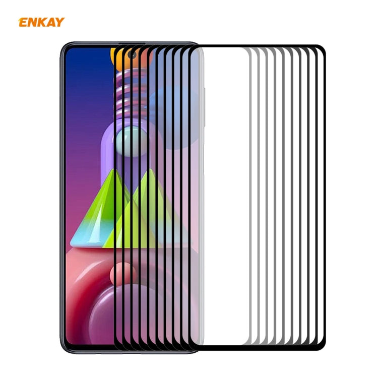 10 PCS ENKAY Hat-Prince Full Glue 0.26mm 9H 2.5D Tempered Glass Full Coverage Film