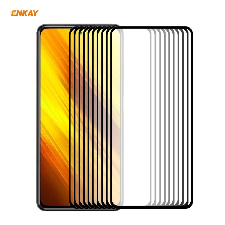 10 PCS ENKAY Hat-Prince Full Glue 0.26mm 9H 2.5D Tempered Glass Full Coverage Film