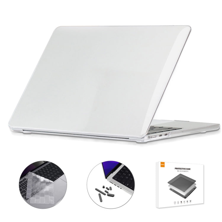 Pour MacBook Air 13.6 2022/2024 A2681 M2 / A3113 M3 Version US ENKAY Housse 3 en 1 Crystal pour ordinateur portable avec film clavier TPU / bouchons anti-poussière, version US 3 en 1