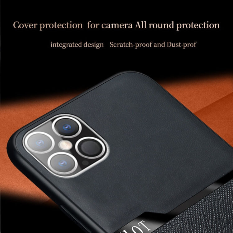 Skin-Friendly Frosted Leather + TPU All-Inclusive Phone Case with Metal Iron Sheet, For iPhone 12 mini, For iPhone 12 / 12 Pro, For iPhone 12 Pro Max