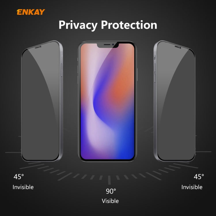 2 PCS ENKAY Hat-Prince 0.26mm 9H 6D Privacy Anti-spy Full Screen Tempered Glass Film, For iPhone 12 mini, For iPhone 12 / 12 Pro, For iPhone 12 Pro Max