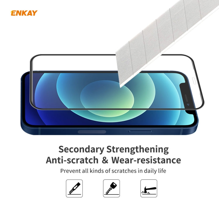 2 PCS ENKAY Hat-Prince Anti-drop Full Glue Tempered Glass Full Screen Film Anti-fall Protector, For iPhone 12 mini (2 PCS), For iPhone 12 / 12 Pro(2 PCS), For iPhone 12 Pro Max(2 PCS)