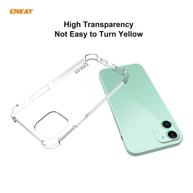 Hat-Prince ENKAY 2 in 1 Clear TPU Soft Case Shockproof Cover + 0.26mm 9H 2.5D Tempered Glass Protector Film, For iPhone 12 mini, For iPhone 12 / 12 Pro, For iPhone 12 Pro Max