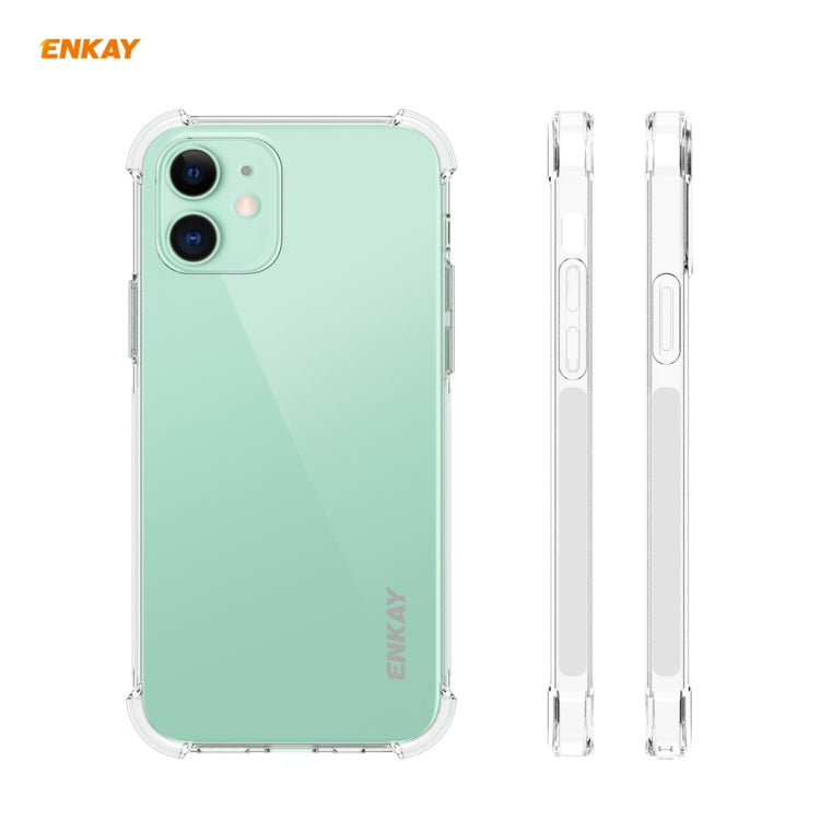 Hat-Prince ENKAY 2 in 1 Clear TPU Soft Case Shockproof Cover + 0.26mm 9H 2.5D Tempered Glass Protector Film, For iPhone 12 mini, For iPhone 12 / 12 Pro, For iPhone 12 Pro Max