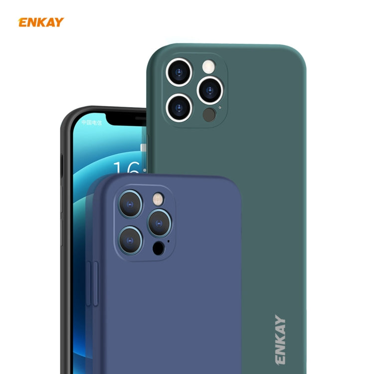 For iPhone 12 Pro Hat-Prince ENKAY ENK-PC069 Liquid Silicone Straight Edge Shockproof Protective Case, For iPhone 12 Pro