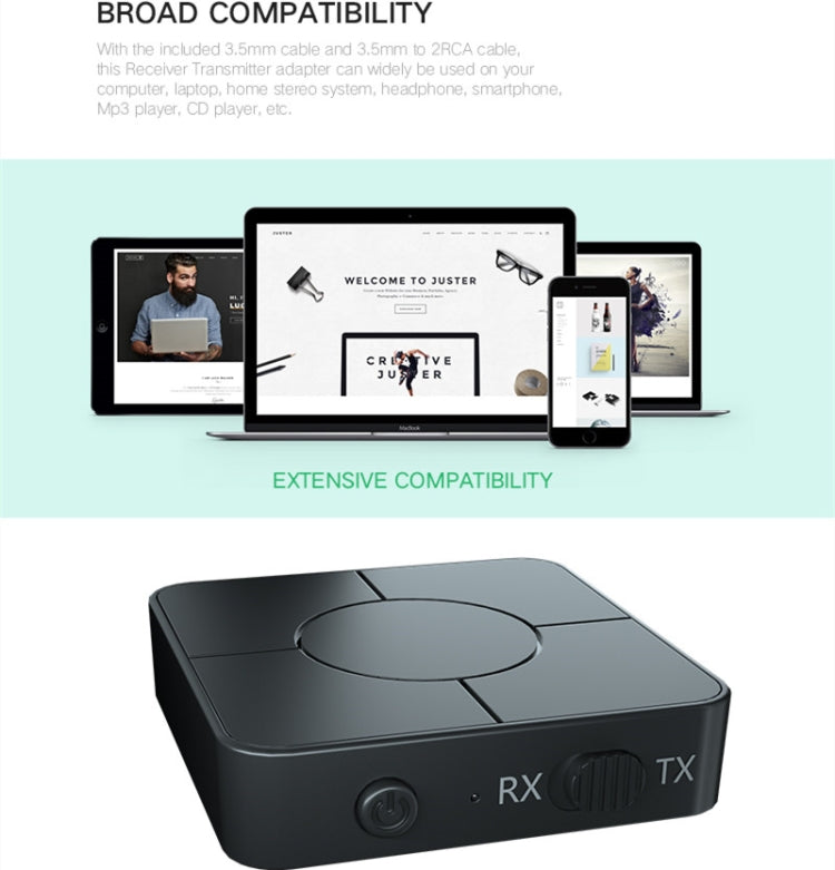 KN326 Bluetooth Audio receiver transmitter 5.0 two-in-one Bluetooth adapter for hands-free calls