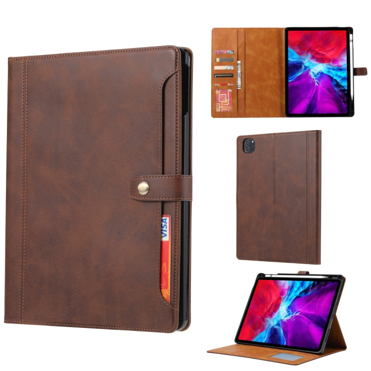 Calf Texture Double Fold Clasp Leather Tablet Case, For iPad Air 11 2024 / Air 2022/2020 10.9