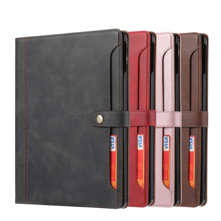Calf Texture Double Fold Clasp Leather Tablet Case, For iPad Air 11 2024 / Air 2022/2020 10.9
