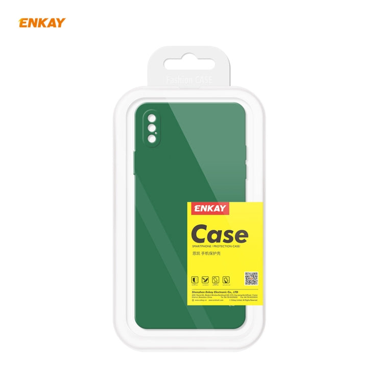 ENKAY ENK-PC0722 Hat-Prince Liquid Silicone Straight Edge Shockproof Protective Case + 0.26mm 9H 2.5D Full Glue Full Screen Tempered Glass Film For iPhone XS Max, For iPhone XS Max