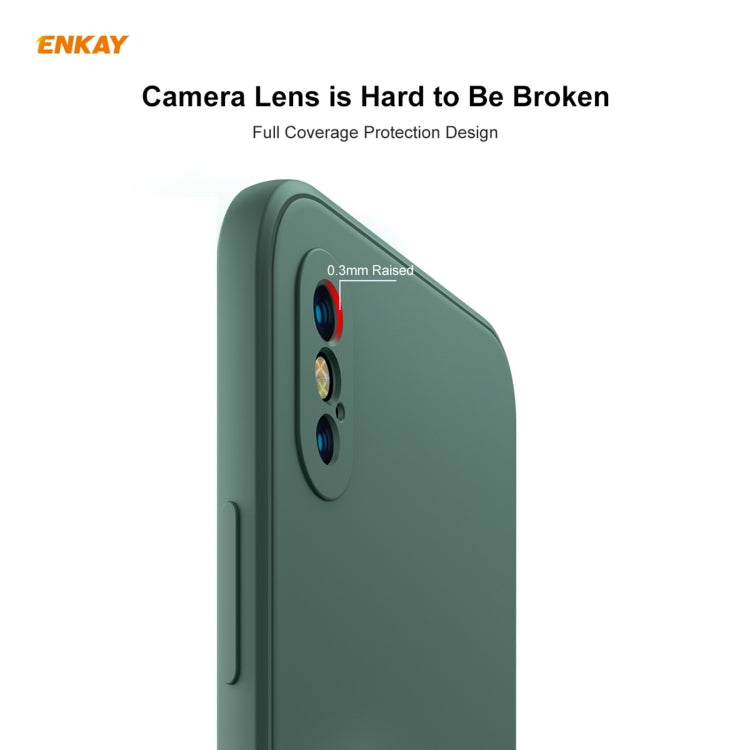 ENKAY ENK-PC0722 Hat-Prince Liquid Silicone Straight Edge Shockproof Protective Case + 0.26mm 9H 2.5D Full Glue Full Screen Tempered Glass Film For iPhone XS Max, For iPhone XS Max