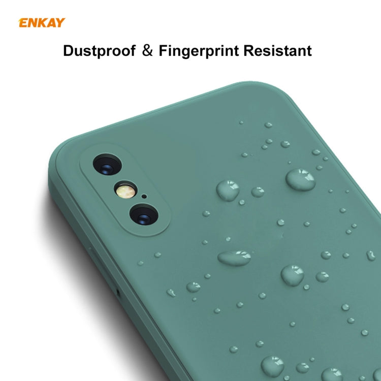 ENKAY ENK-PC0722 Hat-Prince Liquid Silicone Straight Edge Shockproof Protective Case + 0.26mm 9H 2.5D Full Glue Full Screen Tempered Glass Film For iPhone XS Max, For iPhone XS Max