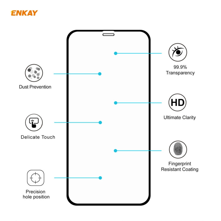 ENKAY ENK-PC0722 Hat-Prince Liquid Silicone Straight Edge Shockproof Protective Case + 0.26mm 9H 2.5D Full Glue Full Screen Tempered Glass Film For iPhone XS Max, For iPhone XS Max