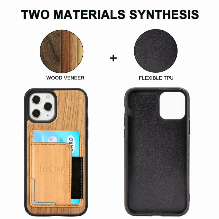 Wood Grain PU+TPU Protective Case with Card Slot