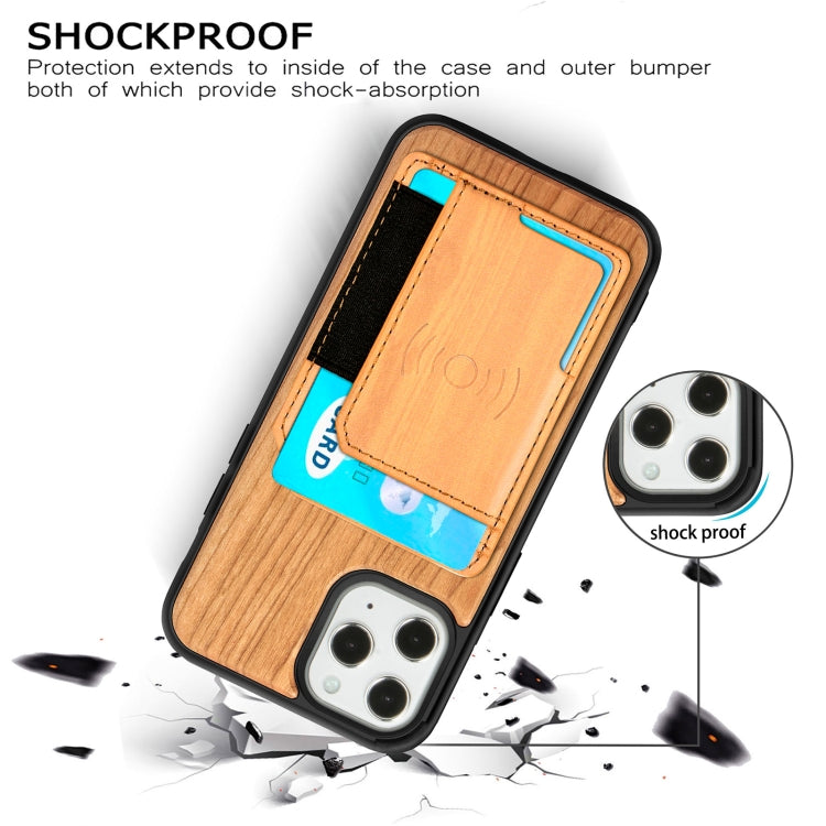 Wood Grain PU+TPU Protective Case with Card Slot