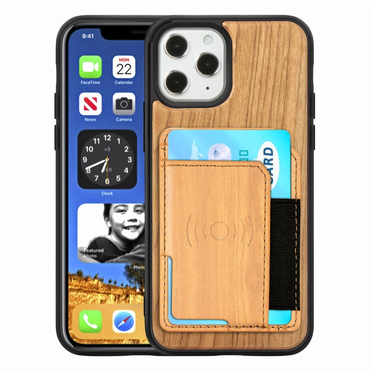 Wood Grain PU+TPU Protective Case with Card Slot