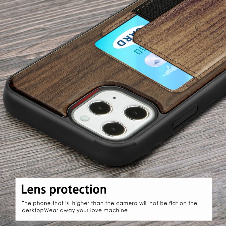 Wood Grain PU+TPU Protective Case with Card Slot