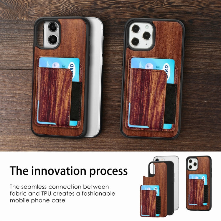 Wood Grain PU+TPU Protective Case with Card Slot