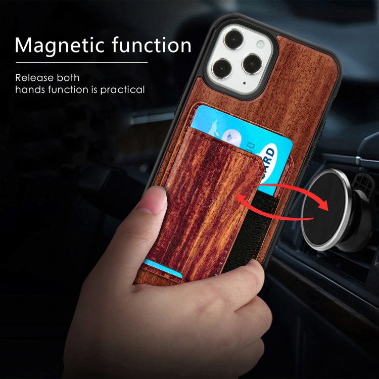 Wood Grain PU+TPU Protective Case with Card Slot