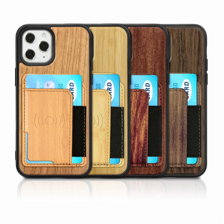 Wood Grain PU+TPU Protective Case with Card Slot