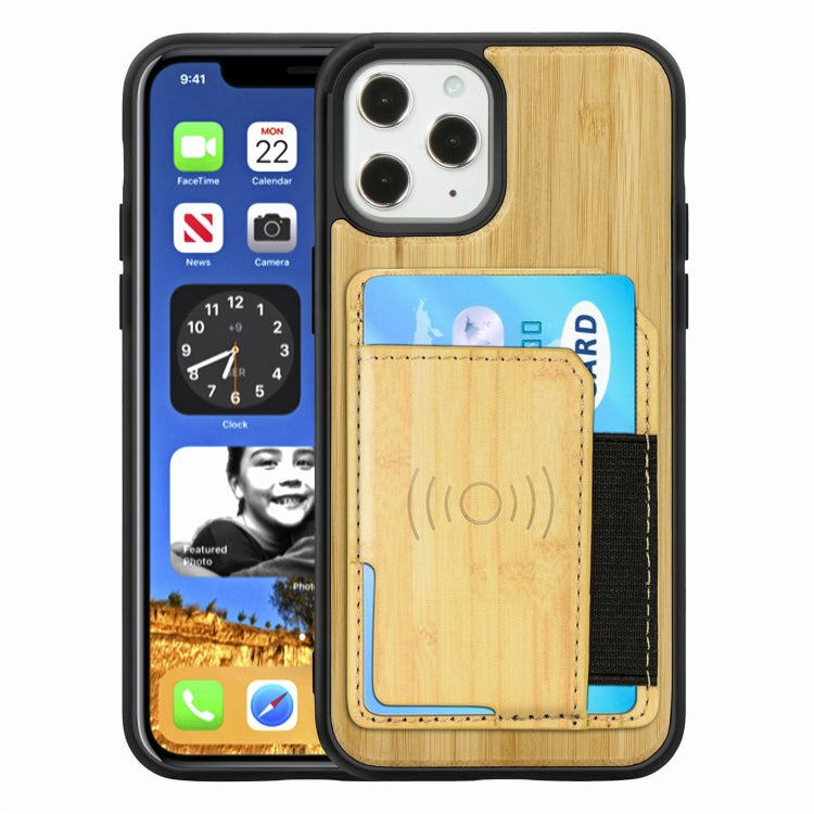 Wood Grain PU+TPU Protective Case with Card Slot