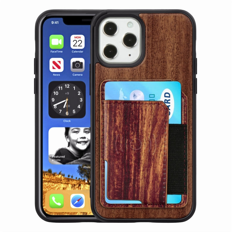 Wood Grain PU+TPU Protective Case with Card Slot