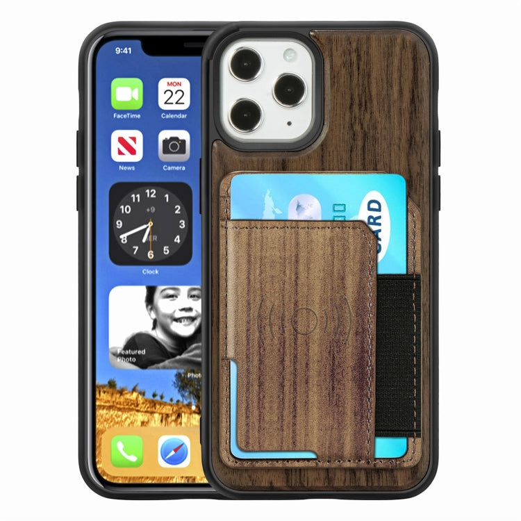 Wood Grain PU+TPU Protective Case with Card Slot