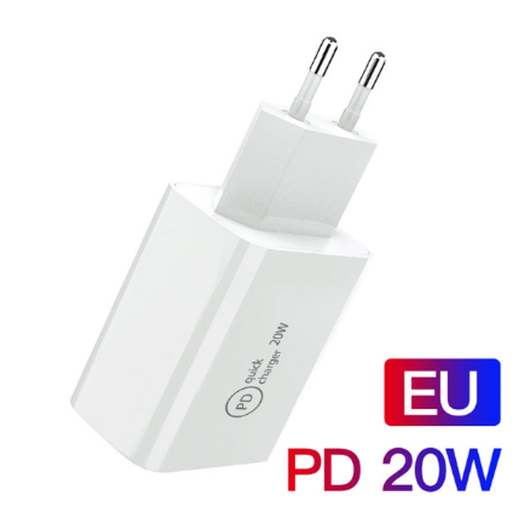 SDC-20W 2 in 1 PD 20W USB-C / Type-C Travel Charger + 3A PD3.0 USB-C / Type-C to 8 Pin Fast Charge Data Cable Set, Cable Length: 2m,, EU Plug, US Plug, UK Plug