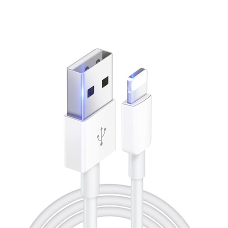 XJ-017 3A USB Male to 8 Pin Male Fast Charging Data Cable,  Length: 1m, 1m