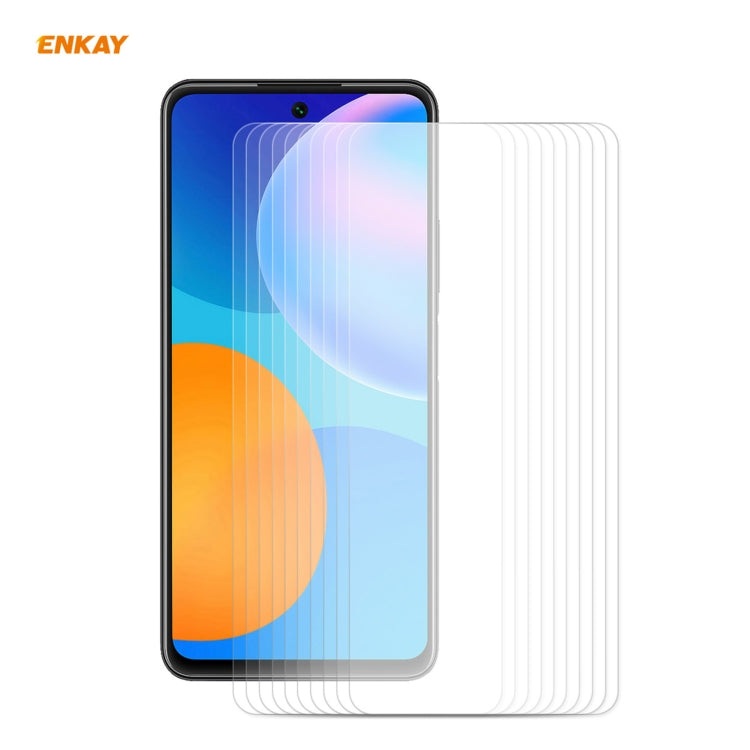 10 PCS ENKAY Hat-Prince 0.26mm 9H 2.5D Film en verre trempé à bords incurvés, pour LG K42 / K52 / K62, pour Huawei P Smart 2021, pour Xiaomi Redmi K30s Ultra, pour Xiaomi Poco M3, pour Motorola Moto G 5G, pour OnePlus 8T, pour OnePlus Nord N10 5G ...