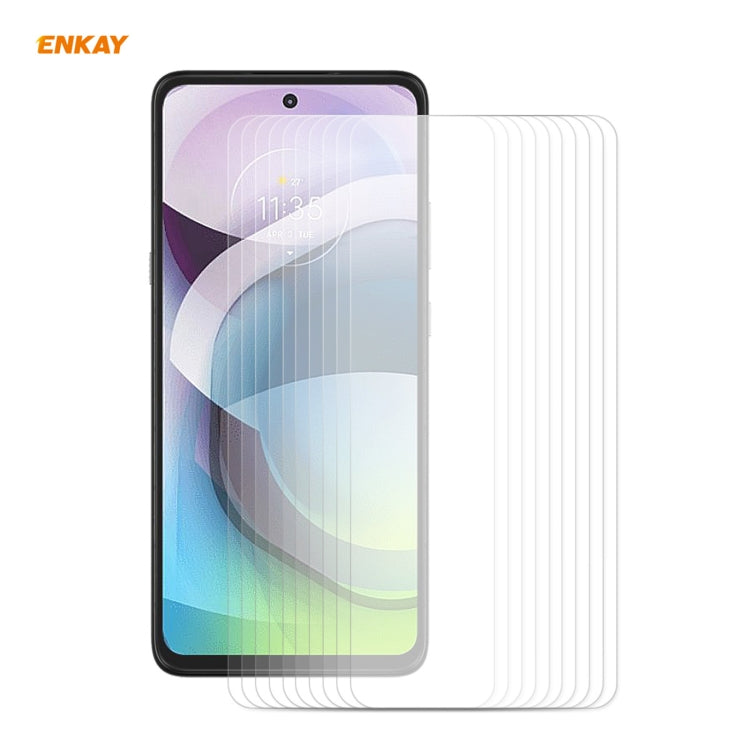 10 PCS ENKAY Hat-Prince 0.26mm 9H 2.5D Film en verre trempé à bords incurvés, pour LG K42 / K52 / K62, pour Huawei P Smart 2021, pour Xiaomi Redmi K30s Ultra, pour Xiaomi Poco M3, pour Motorola Moto G 5G, pour OnePlus 8T, pour OnePlus Nord N10 5G ...