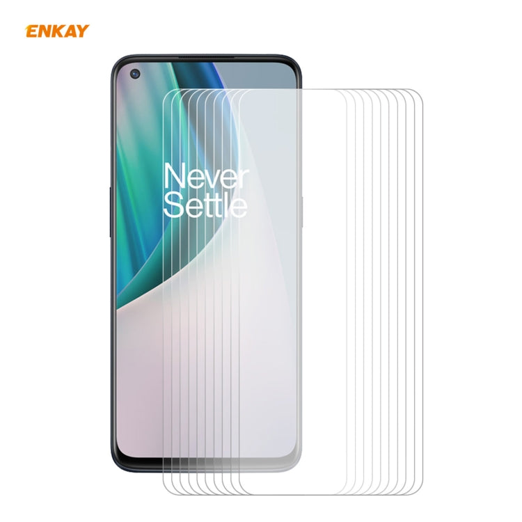 10 PCS ENKAY Hat-Prince 0.26mm 9H 2.5D Film en verre trempé à bords incurvés, pour LG K42 / K52 / K62, pour Huawei P Smart 2021, pour Xiaomi Redmi K30s Ultra, pour Xiaomi Poco M3, pour Motorola Moto G 5G, pour OnePlus 8T, pour OnePlus Nord N10 5G ...