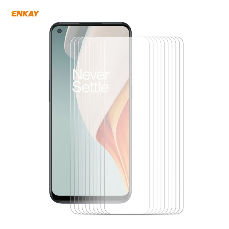 10 PCS ENKAY Hat-Prince 0.26mm 9H 2.5D Film en verre trempé à bords incurvés, pour LG K42 / K52 / K62, pour Huawei P Smart 2021, pour Xiaomi Redmi K30s Ultra, pour Xiaomi Poco M3, pour Motorola Moto G 5G, pour OnePlus 8T, pour OnePlus Nord N10 5G ...