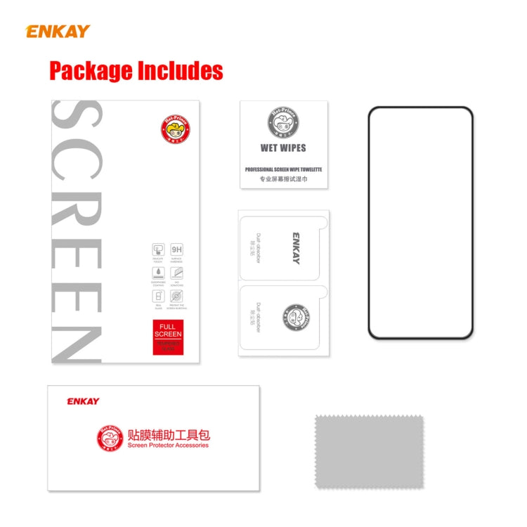 5 PCS ENKAY Hat-Prince Anti-drop Full Glue Tempered Glass Full Screen Film Anti-fall Protector