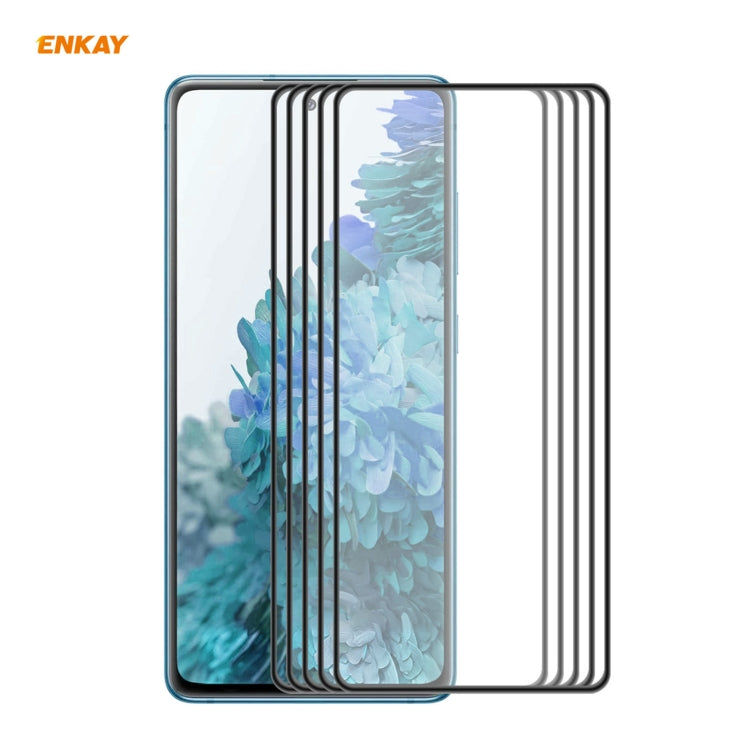 5 PCS ENKAY Hat-Prince Anti-drop Full Glue Tempered Glass Full Screen Film Anti-fall Protector