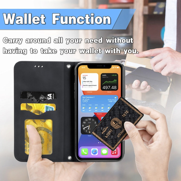 Retro Skin Feel Business Magnetic Horizontal Flip Leather Case with Holder & Card Slots & Wallet & Photo Frame