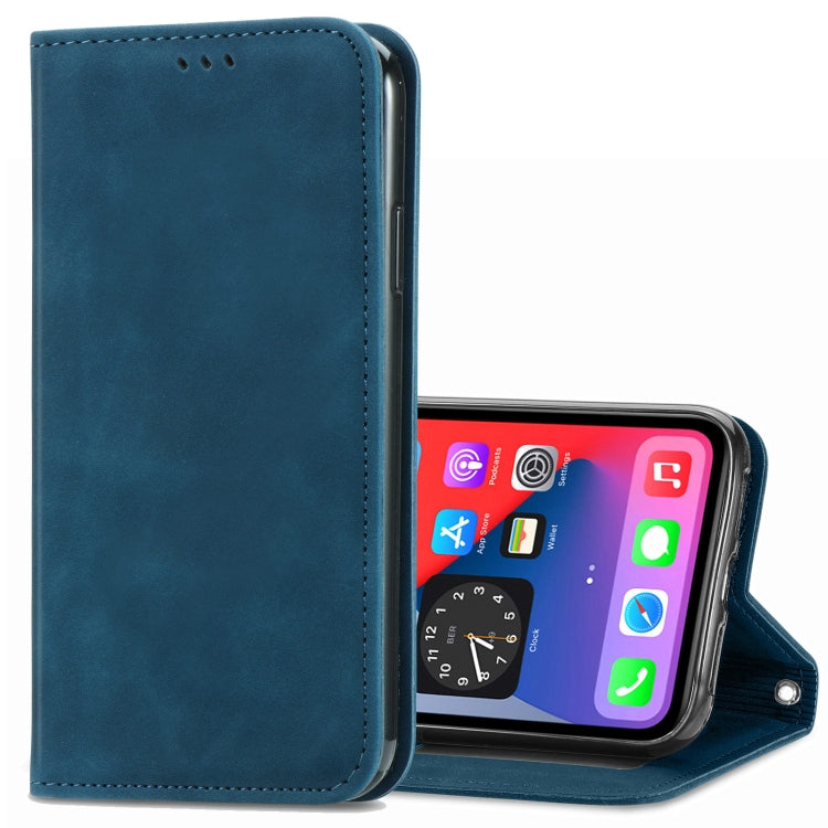 Retro Skin Feel Business Magnetic Horizontal Flip Leather Case with Holder & Card Slots & Wallet & Photo Frame