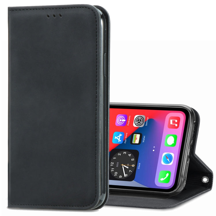 Retro Skin Feel Business Magnetic Horizontal Flip Leather Case with Holder & Card Slots & Wallet & Photo Frame