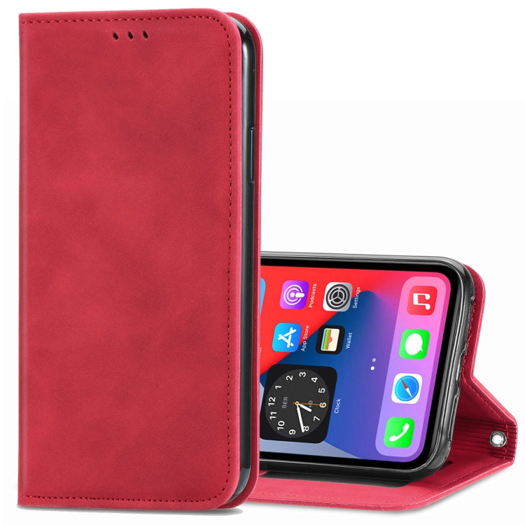 Retro Skin Feel Business Magnetic Horizontal Flip Leather Case with Holder & Card Slots & Wallet & Photo Frame